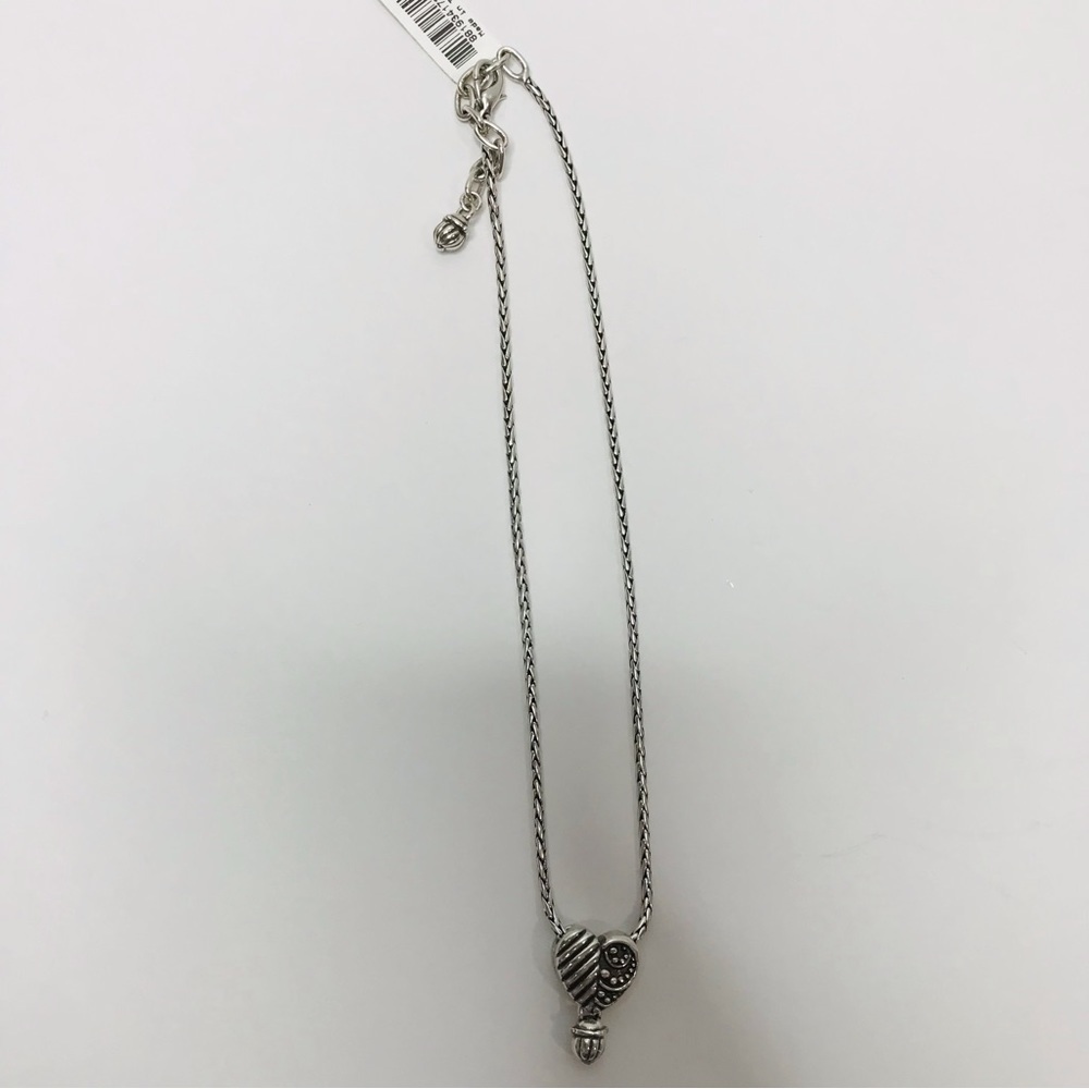 New BRIGHTON Balinese Silver Braided Heart Necklace - Picture 3 of 4